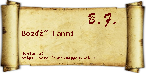 Bozó Fanni névjegykártya
