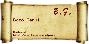 Bozó Fanni névjegykártya