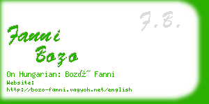 fanni bozo business card